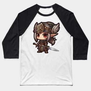 Anime Samurai Elf Chibi Baseball T-Shirt